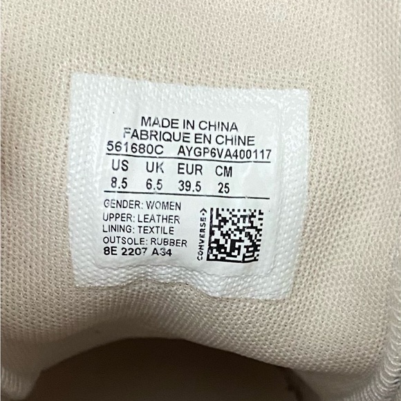 NEW Platform White Leather Converse - Picture 5 of 5